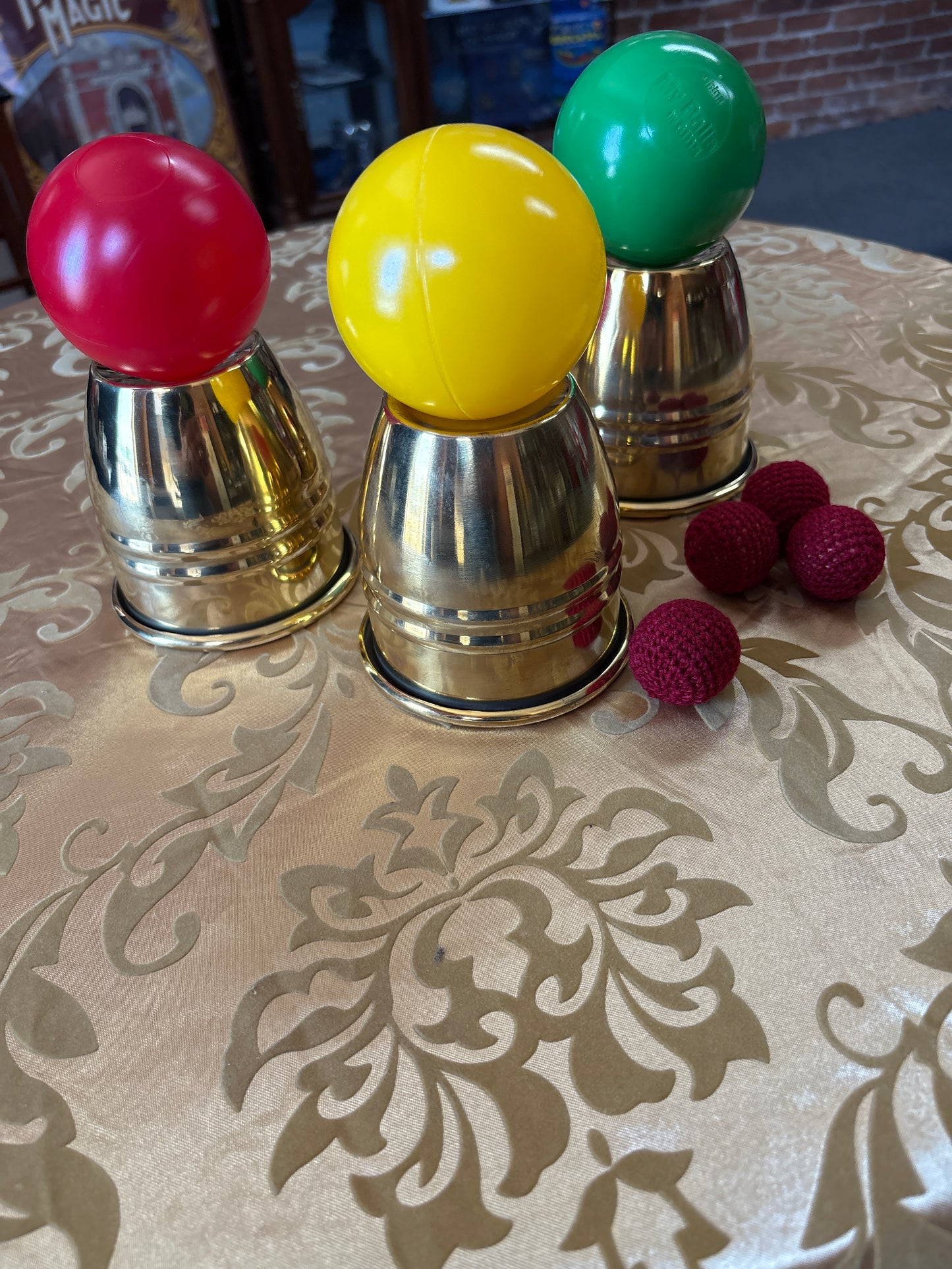 Cups and Balls Brass -Stage Size