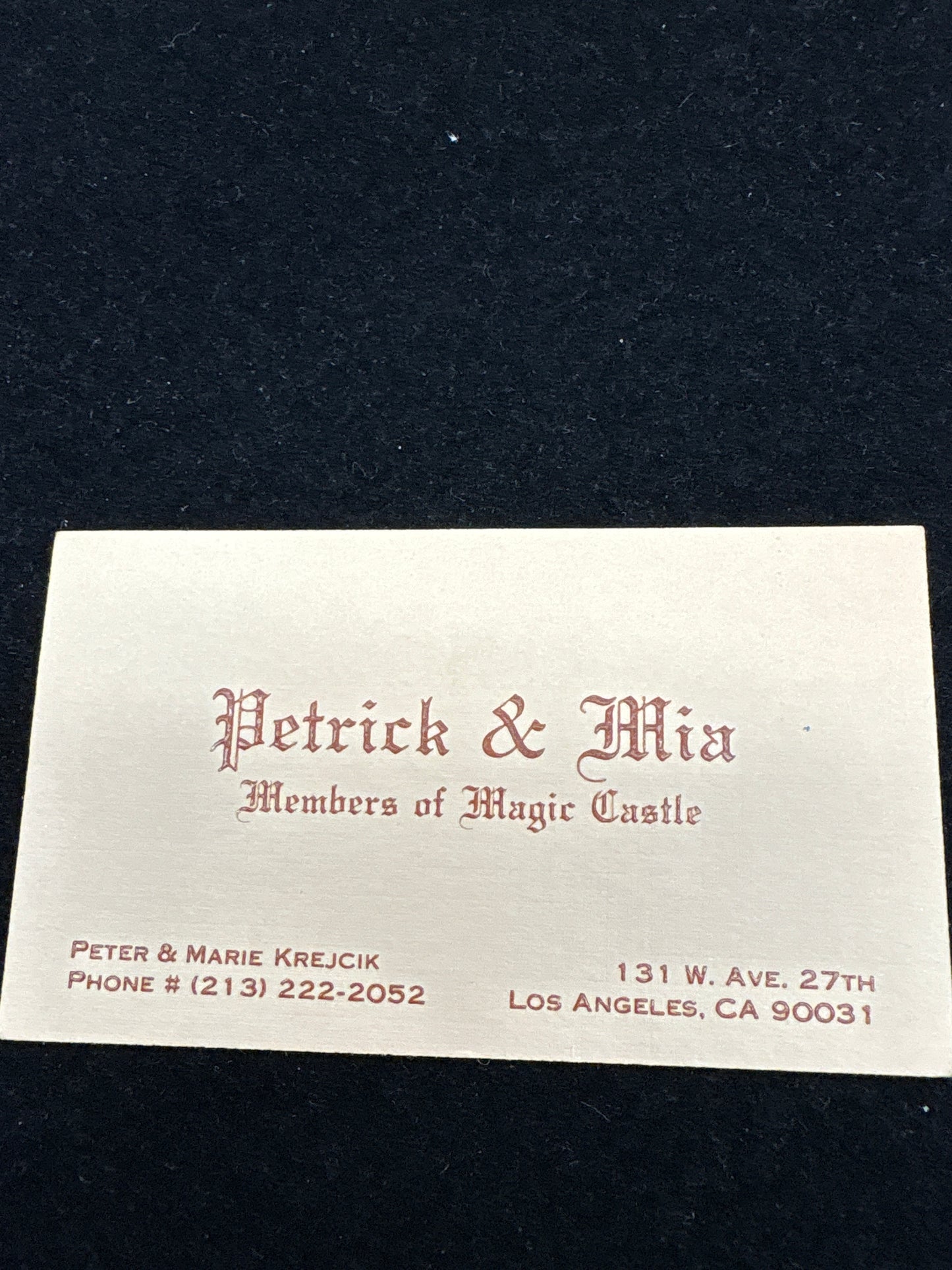 Petrick and Mia card
