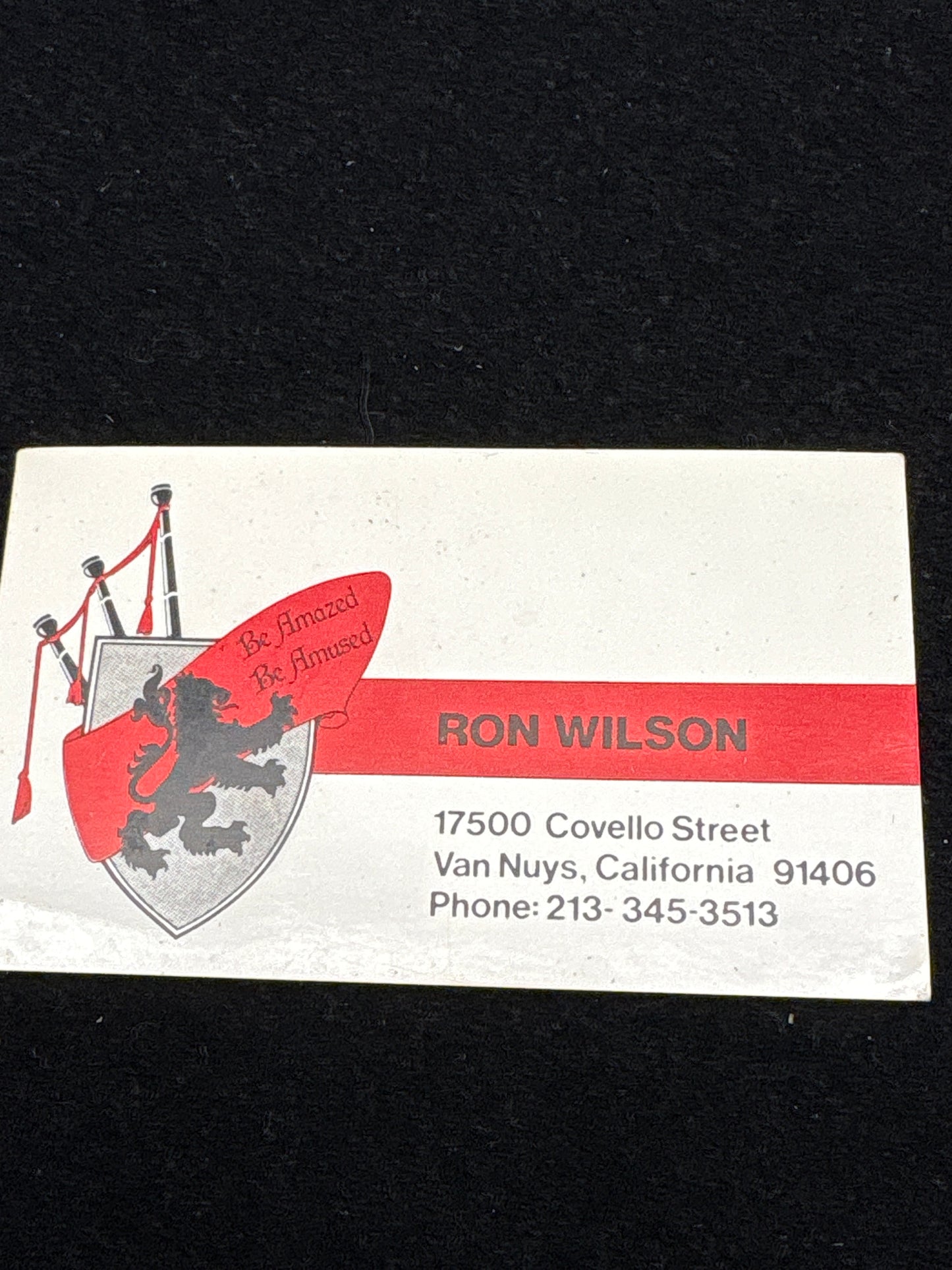 Ron Wilson business card