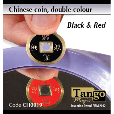 Chinese Coin, CH0019 Black &, Red by Tango Magic