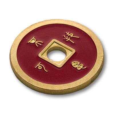 Normal Chinese Coin made in Brass, Red by Tango Magic