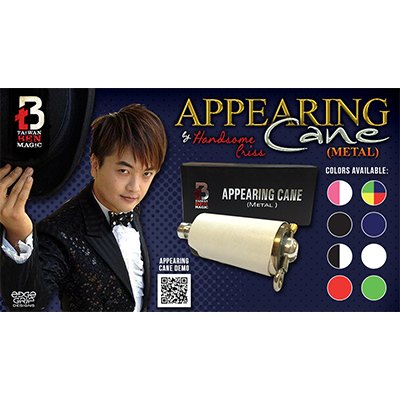 Appearing Cane, Metal / Black by Handsome Criss Taiwan Ben Magic