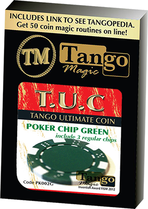 TUC Poker Chip Green plus 3 regular chips, PK002G by Tango Magic