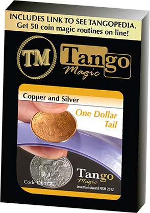 Copper and Silver Dollar, Tails, D0177 by Tango Magic
