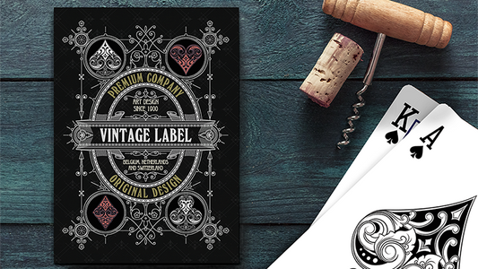 Vintage Label Playing Cards, Gold Gilded Black Edition by Craig Maidment