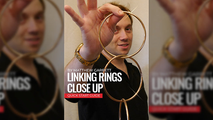 Close Up Linking Rings GOLD, BLUE BAG, Gimmicks & DVD, SPANISH and English by Matthew Garrett
