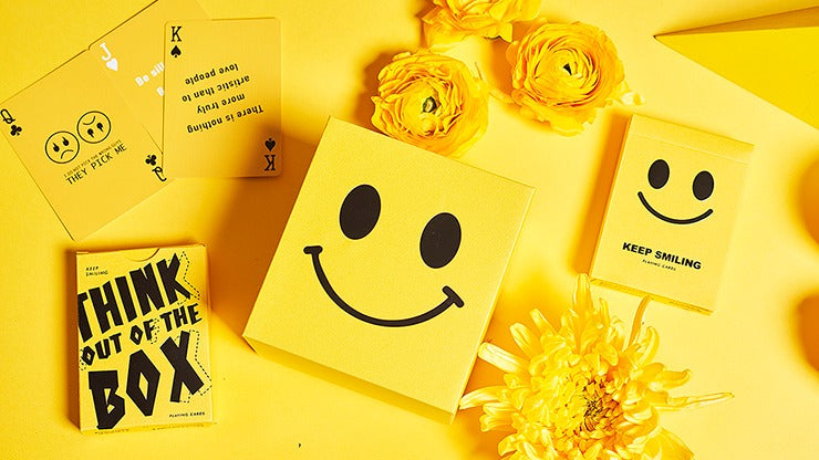 Keep Smiling Yellow V2 Playing Cards by Bocopo