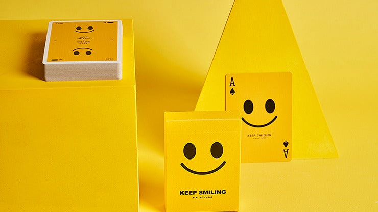 Keep Smiling Yellow V2 Playing Cards by Bocopo
