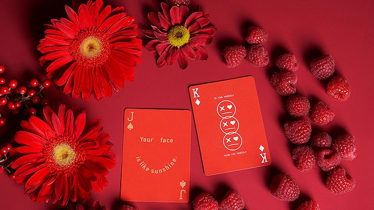 Keep Smiling Red V2 Playing Cards by Bocopo