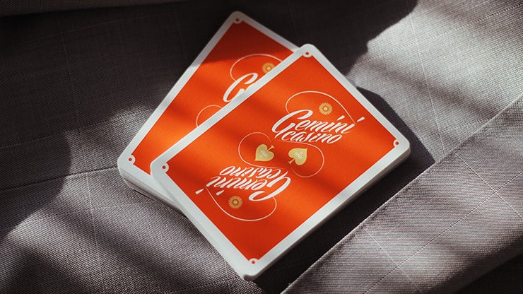 Limited Edition NO SEAL Gemini Casino 1975 Orange Playing Cards by Gemini