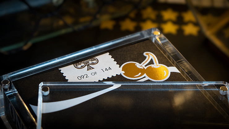 Limited Edition Cherry Casino Gilded, Monte Carlo Black and Gold Numbered Seals Playing Cards by Pure Imagination Projects