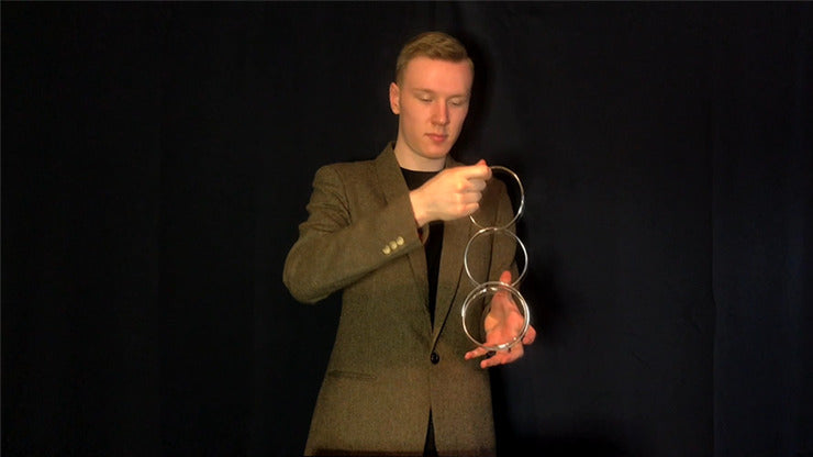 GIR Ring Set BLACK CHROME, Gimmick and Online Instructions by Matthew Garrett