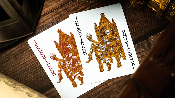 King Arthur, Carmine Cavalier Playing Cards by Riffle Shuffle