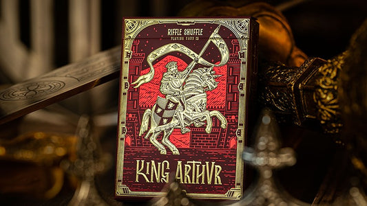 King Arthur, Carmine Cavalier Playing Cards by Riffle Shuffle
