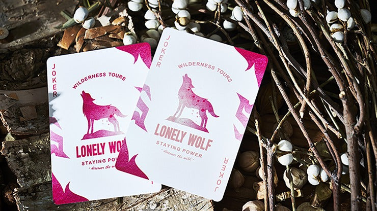 Lonely Wolf, PINK Playing Cards by Bocopo