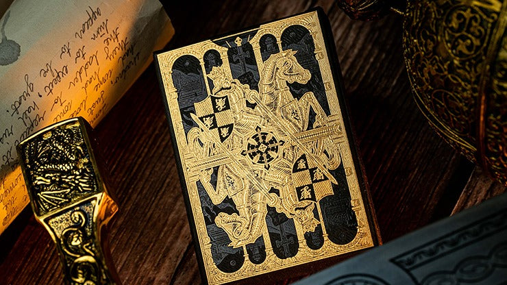 King Arthur Golden Knight, Foiled Edition Playing Cards by Riffle Shuffle