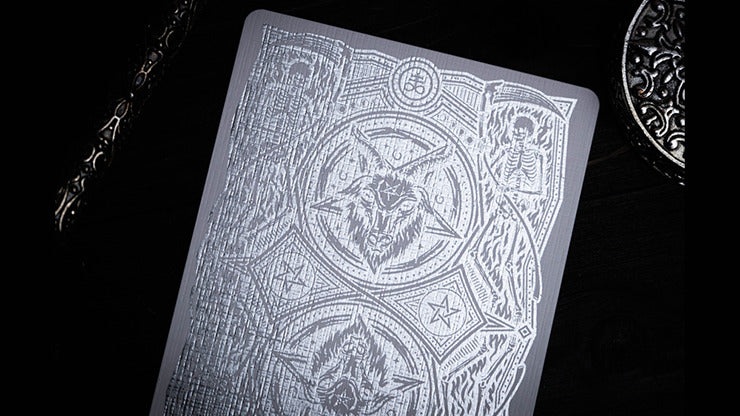 666, Silver Foil Playing Cards by Riffle Shuffle