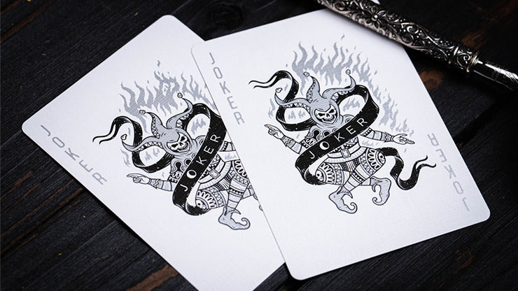 666, Silver Foil Playing Cards by Riffle Shuffle