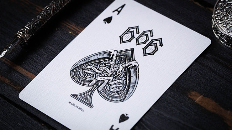 666, Silver Foil Playing Cards by Riffle Shuffle