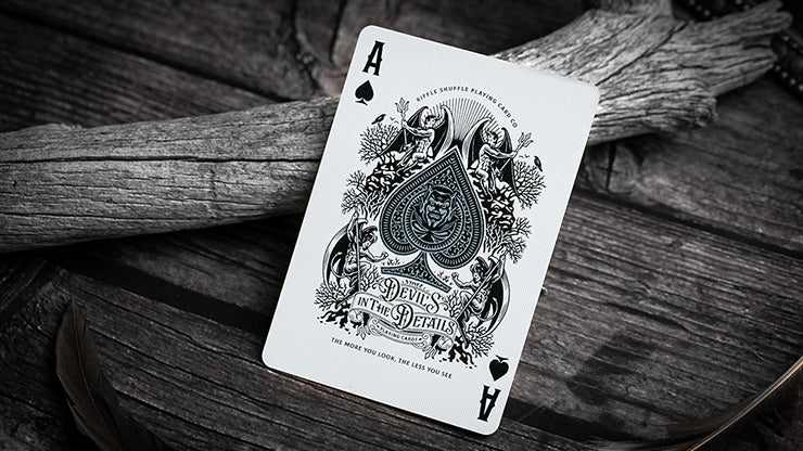 Devil';s in the Details Sinful Silver Playing Cards by Riffle Shuffle