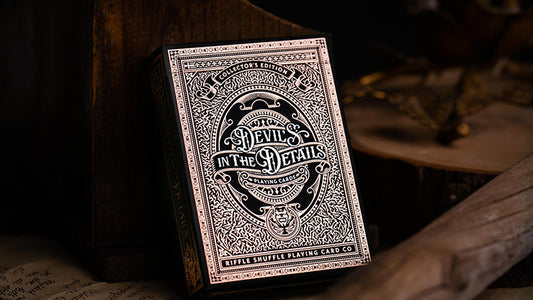 Devil';s in the Details Rose Gold Playing Cards in Leather Pouch