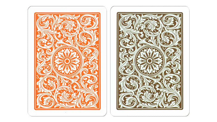 Copag 1546 Plastic Playing Cards Poker Size Regular Index Orange/Brown Double-Deck Set