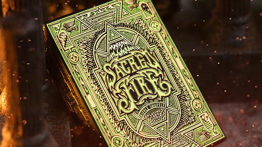 Sacred Fire, Emerald Flare Playing Cards by Riffle Shuffle