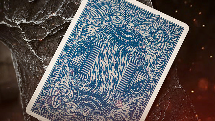Sacred Fire, Sapphire Blaze Playing Cards by Riffle Shuffle