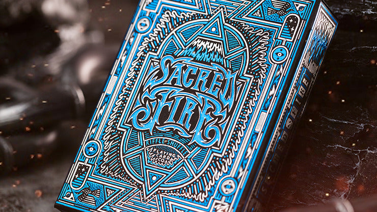 Sacred Fire, Sapphire Blaze Playing Cards by Riffle Shuffle