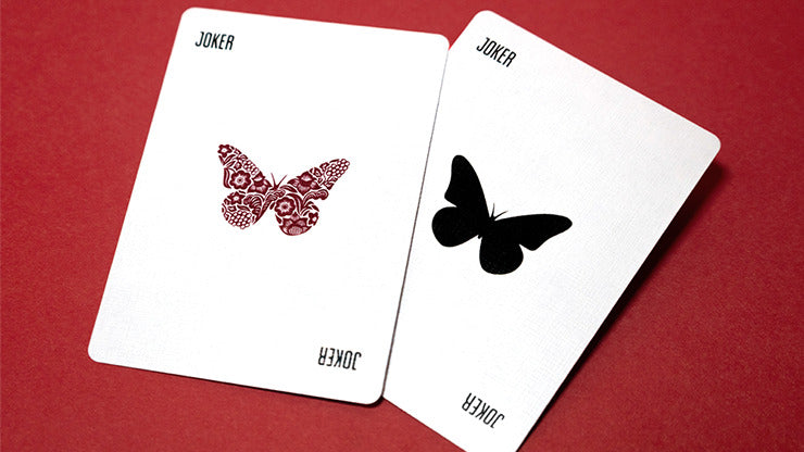 Butterfly Worker Marked Playing Cards, Red by Ondrej Psenicka