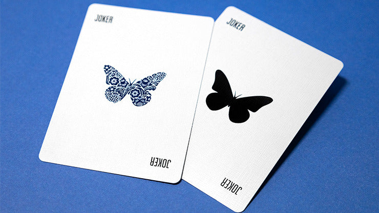 Butterfly Worker Marked Playing Cards, Blue by Ondrej Psenicka
