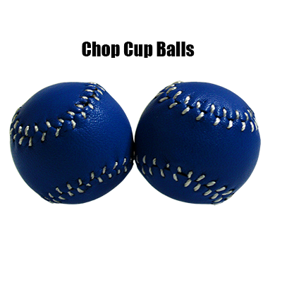 Chop Cup Balls, Blue Leather, Set of 2 by Leo Smetsers