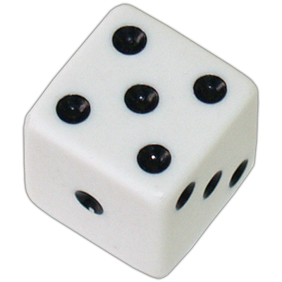 Die 1 White Economy w/ Black Spots 19mm