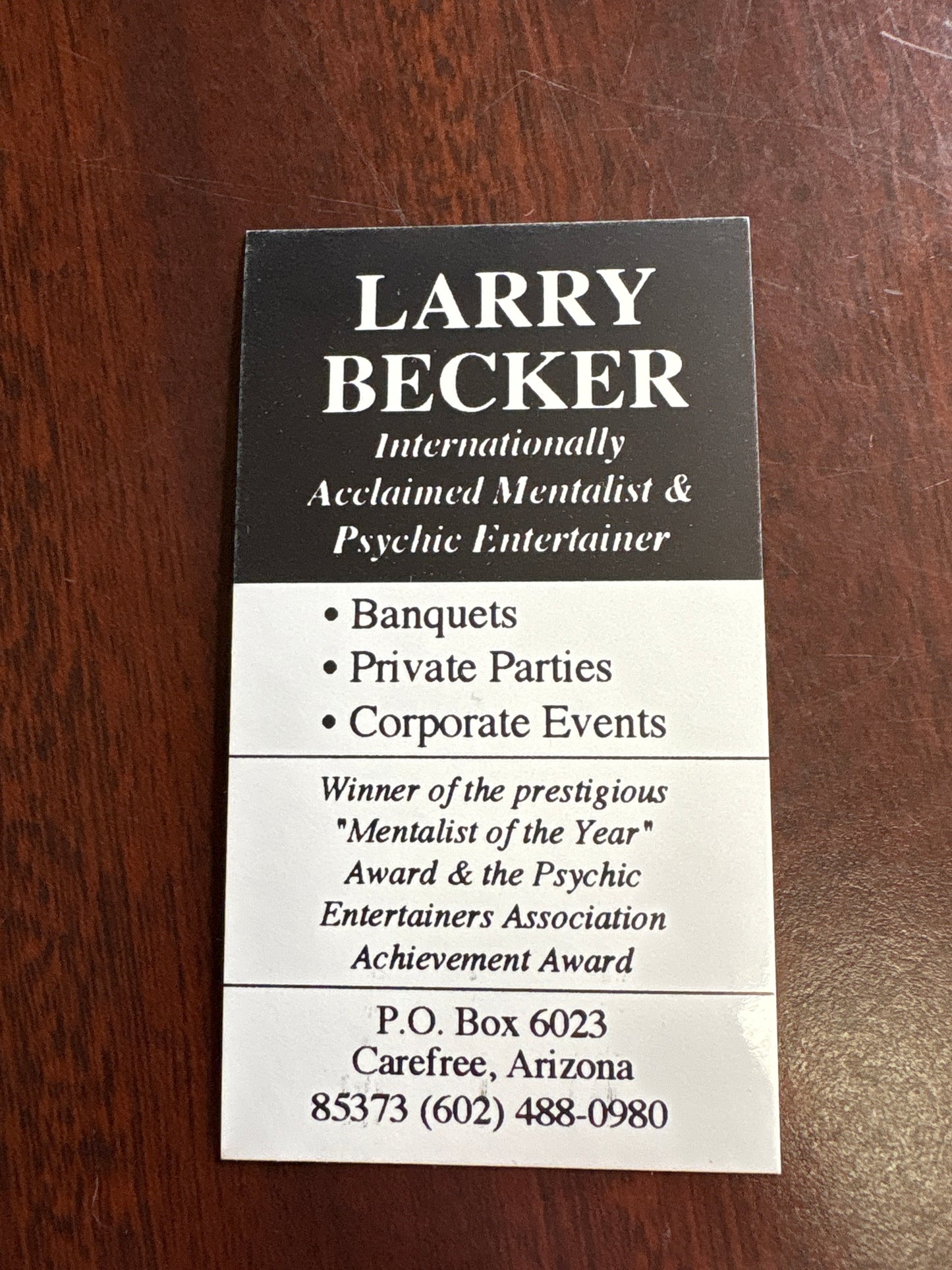 Larry Becker Magic business card