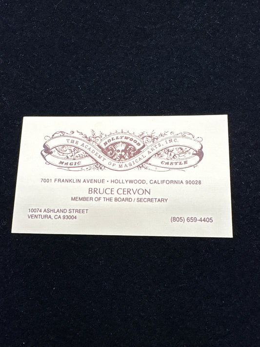 Bruce Cervon Magic Castle Card