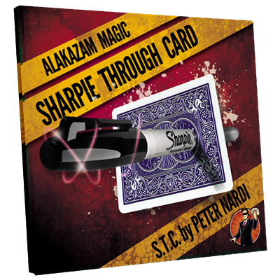 Sharpie Through Card (with DVD and Gimmick), Blue by Alakazam Magic